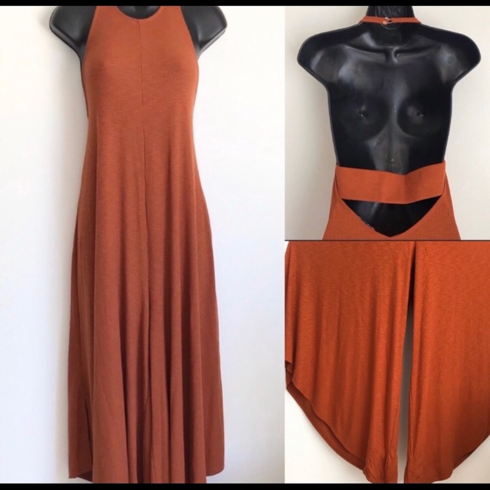 Free People Wide-Leg Palazzo Jumpsuit S - Picture 7 of 10